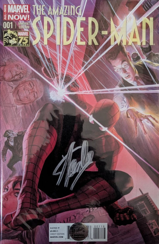 The Amazing Spider-Man (Vol. 3) #1 Alex Ross 1:75 Color Variant SIGNED by stan lee WITH COA